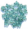 25 12x14mm Teal Iris Lustre Two Hole Flowers